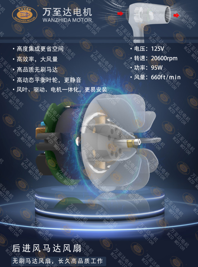 110000转超高速吹风机电机_电吹风电机定制-万至达电机