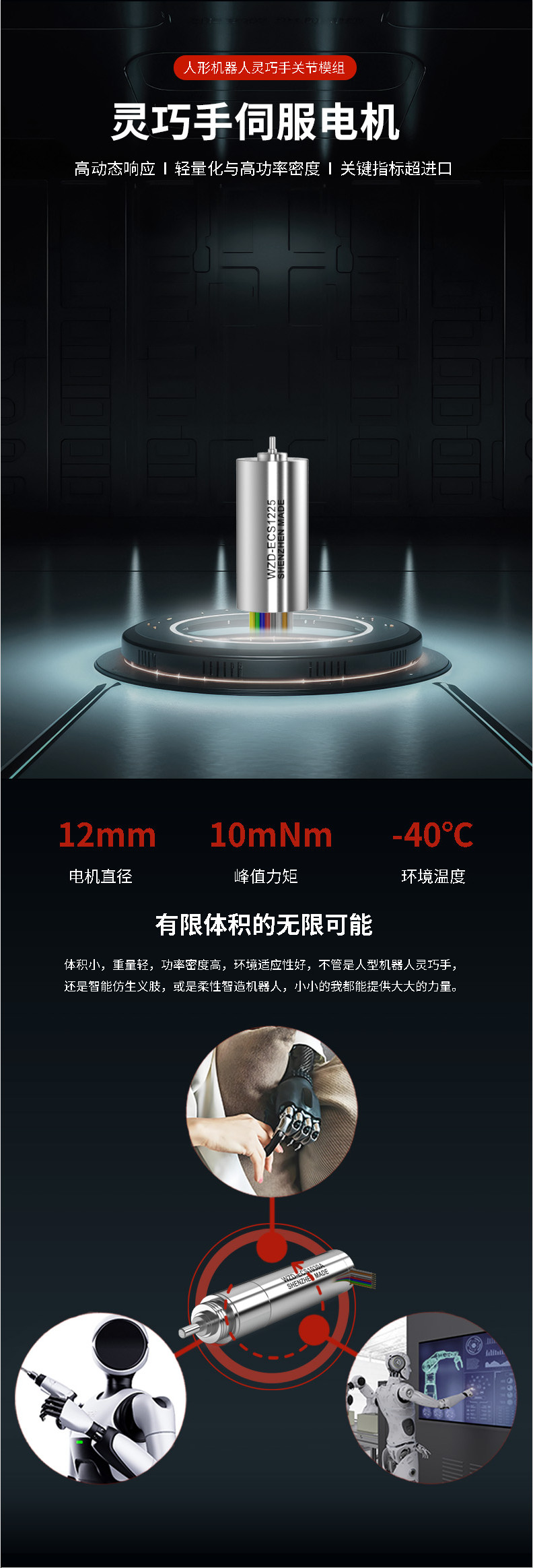 WZD-ECS1225A灵巧手电机